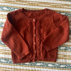 JACADI girl’s scallop cardigan Rust